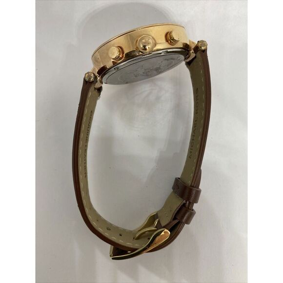 Michael Kors MK5774 Women's Brown Leather Analog White Dial Quartz Watch XX476 - Picture 11 of 12